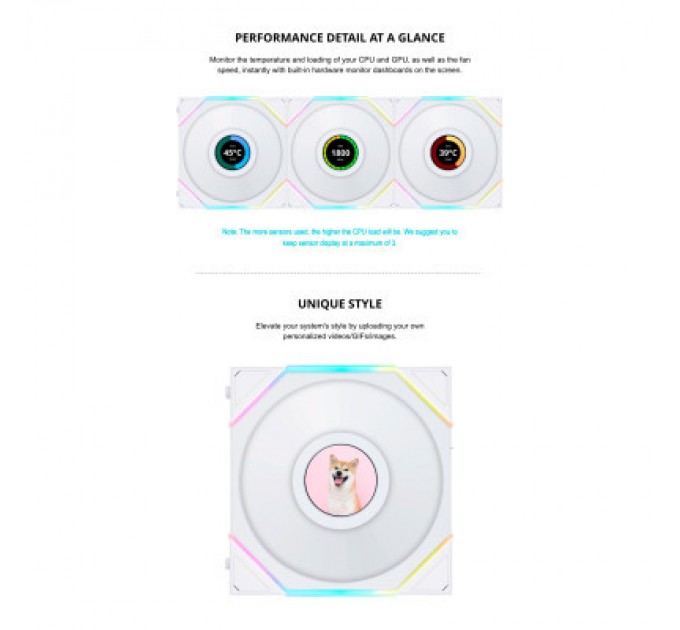 Lian Li Кулер до корпусу Lian Li TLLCD 120-1, White Cooler (G99.12TLLCD1W.00)