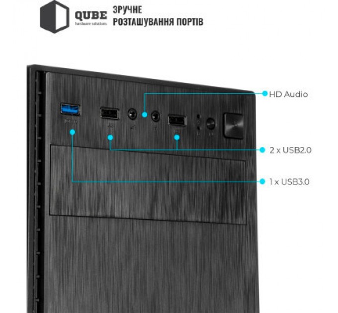 Qube Корпус Qube QBG10M 400W Black (QBG10M_MN4U3)