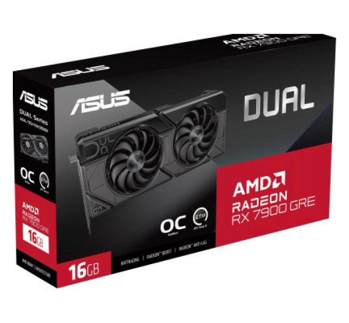 ASUS Відеокарта ASUS Radeon RX 7900 GRE 16Gb DUAL OC (DUAL-RX7900GRE-O16G)