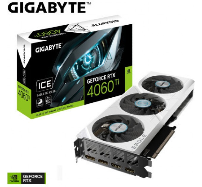 GIGABYTE Відеокарта GIGABYTE GeForce RTX4060Ti 8Gb EAGLE OC ICE (GV-N406TEAGLEOC ICE-8GD)