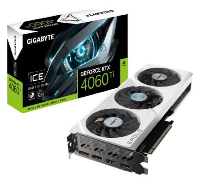 GIGABYTE Відеокарта GIGABYTE GeForce RTX4060Ti 8Gb EAGLE OC ICE (GV-N406TEAGLEOC ICE-8GD)