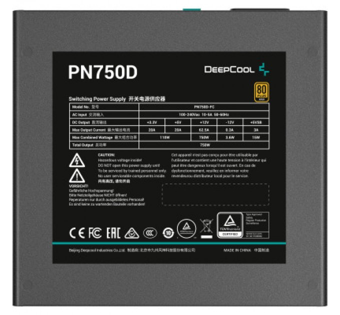 Deepcool Блок живлення Deepcool 750W PN750D (R-PN750D-FC0B-EU)
