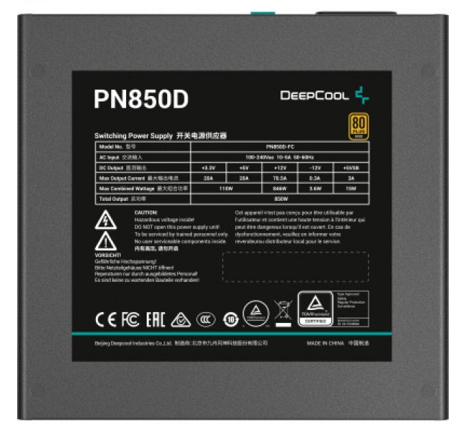 Deepcool Блок живлення Deepcool 850W PN850D (R-PN850D-FC0B-EU)