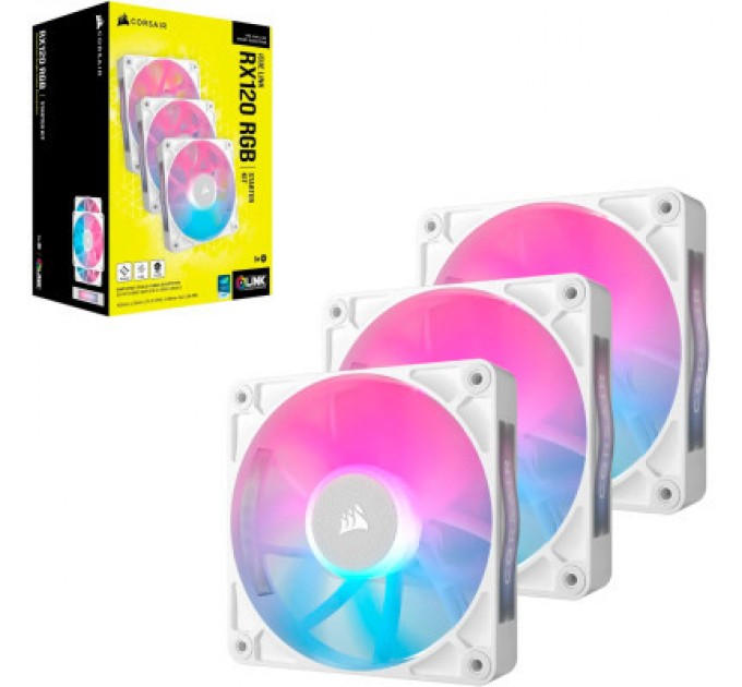 Corsair Кулер до корпусу Corsair iCUE Link RX120 RGB PWM White Triple Pack (CO-9051022-WW)