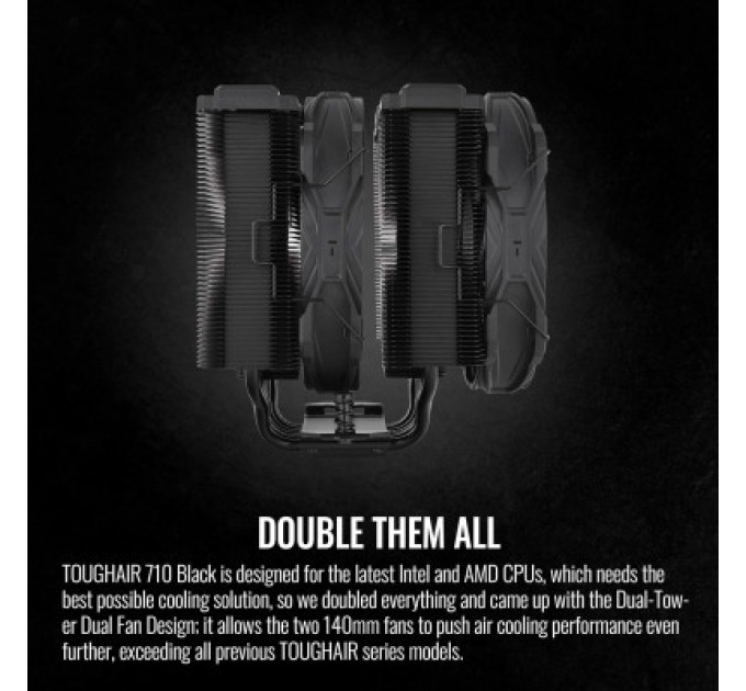 ThermalTake Кулер до процесора ThermalTake TOUGHAIR 710 Black (7 CL-P117-CA14BL-A)
