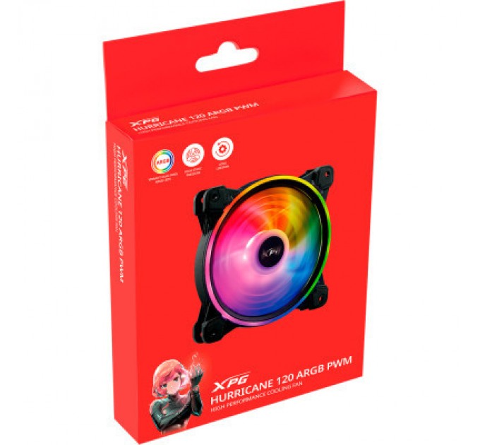 ADATA Кулер до корпусу ADATA HURRICANE120ARGBPWM-BKCWW