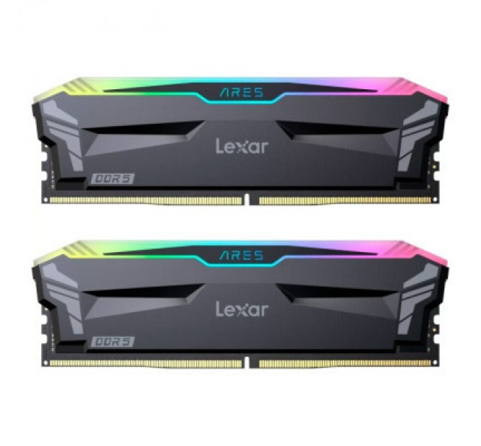 Lexar Модуль пам'яті для комп'ютера DDR4 32GB (2x16GB) 3600 MHz Ares RGB Black Lexar (LD4BU016G-R3600GDLA)