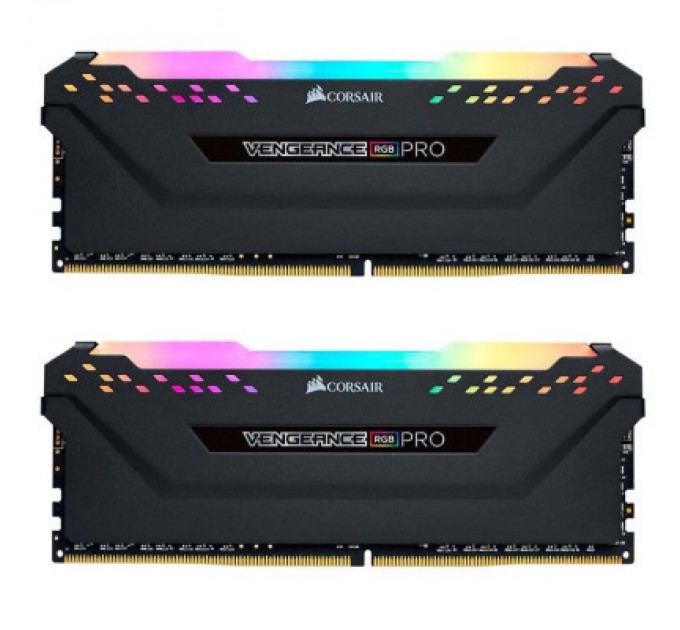 Corsair Модуль пам'яті для комп'ютера DDR4 32GB (2x16GB) 3200 MHz Vengeance RGB Pro Black Corsair (CMW32GX4M2E3200C16)
