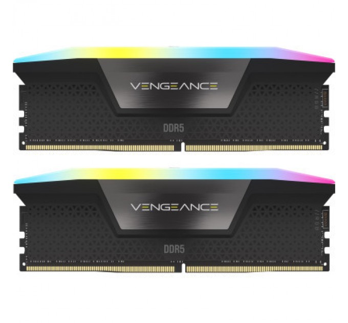 Corsair Модуль пам'яті для комп'ютера DDR5 32GB (2x16GB) 6000 MHz Vengeance RGB Black Corsair (CMH32GX5M2E6000Z36)