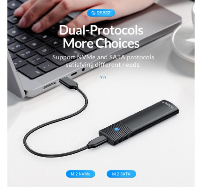 Orico Кишеня зовнішня Orico USB3.2 Gen2 USB-C M.2 NVMe/NGFF(SATA) Dual Protocol SSD (HC380503)