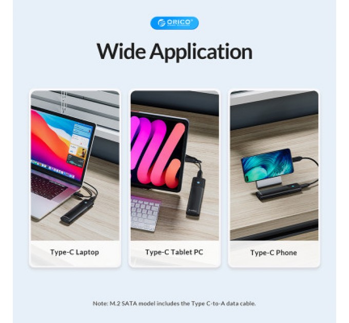 Orico Кишеня зовнішня Orico USB3.2 Gen2 USB-C M.2 NVMe/NGFF(SATA) Dual Protocol SSD (HC380503)