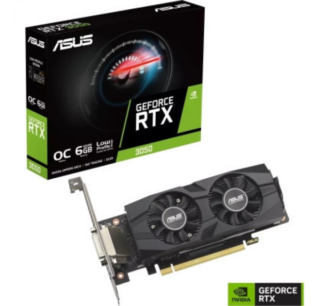 ASUS Відеокарта ASUS GeForce RTX3050 6Gb OC LP BRK (RTX3050-O6G-LP-BRK)