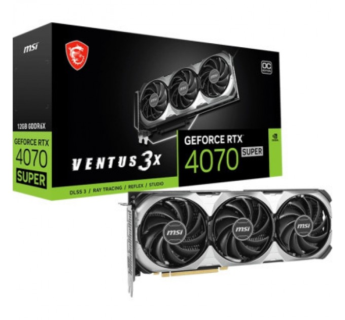 MSI Відеокарта MSI GeForce RTX4070 SUPER 12Gb VENTUS 3X OC (RTX 4070 SUPER 12G VENTUS 3X OC)