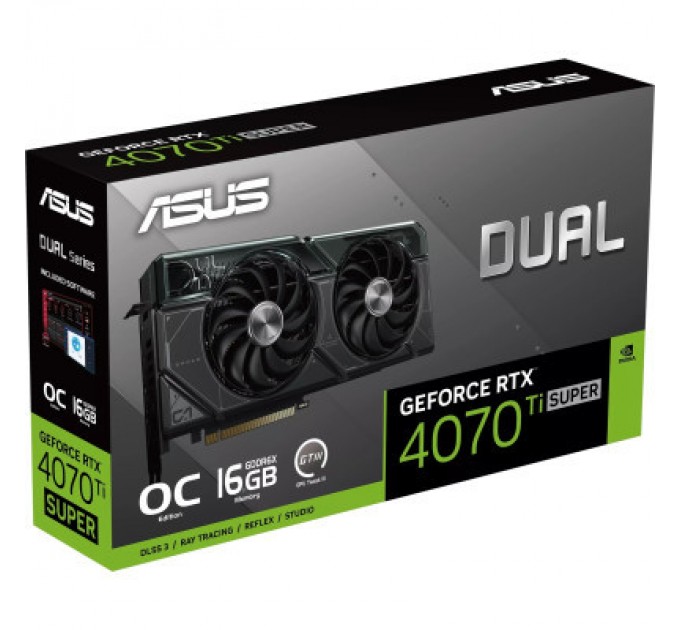 ASUS Відеокарта ASUS GeForce RTX4070Ti SUPER 16Gb DUAL OC (DUAL-RTX4070TIS-O16G)