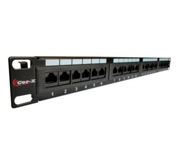 Cor-X Патч-панель Cor-X 19" 24xRJ-45 UTP cat. 5е, 1U (051349 / TPP24c5e/1)
