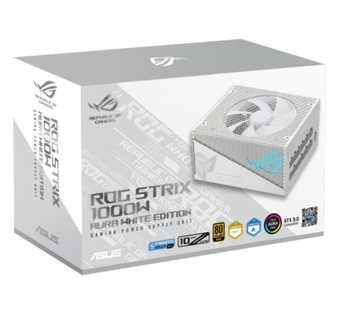 ASUS Блок живлення ASUS 1000W ROG Strix PCIE5 Gold Aura White Edition (90YE00P5-B0NA00)