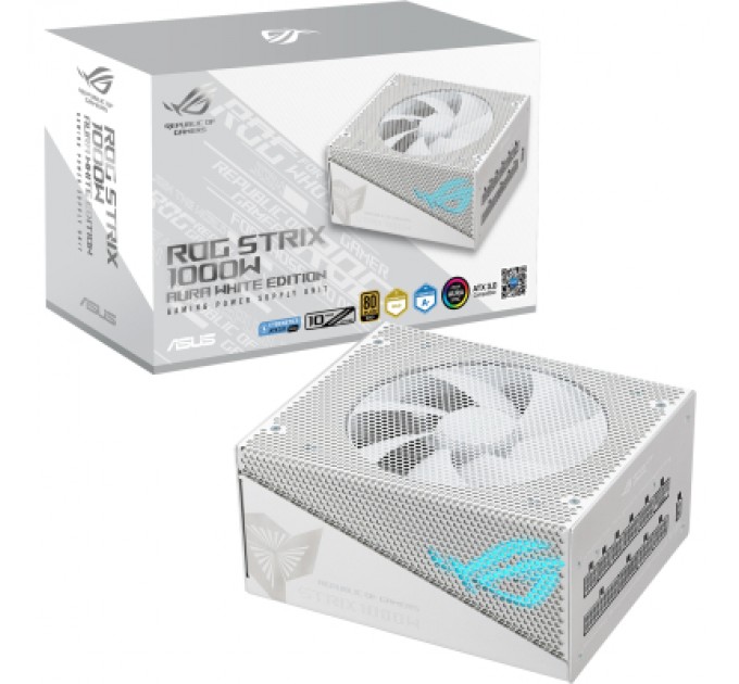 ASUS Блок живлення ASUS 1000W ROG Strix PCIE5 Gold Aura White Edition (90YE00P5-B0NA00)