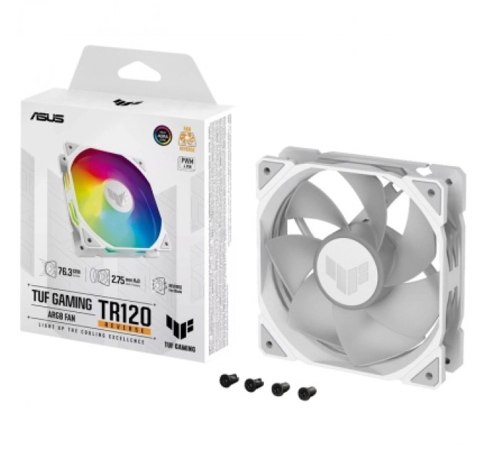 ASUS Кулер до корпусу ASUS TUF Gaming TR120 ARGB Reverse White (90DA00D3-B09000)