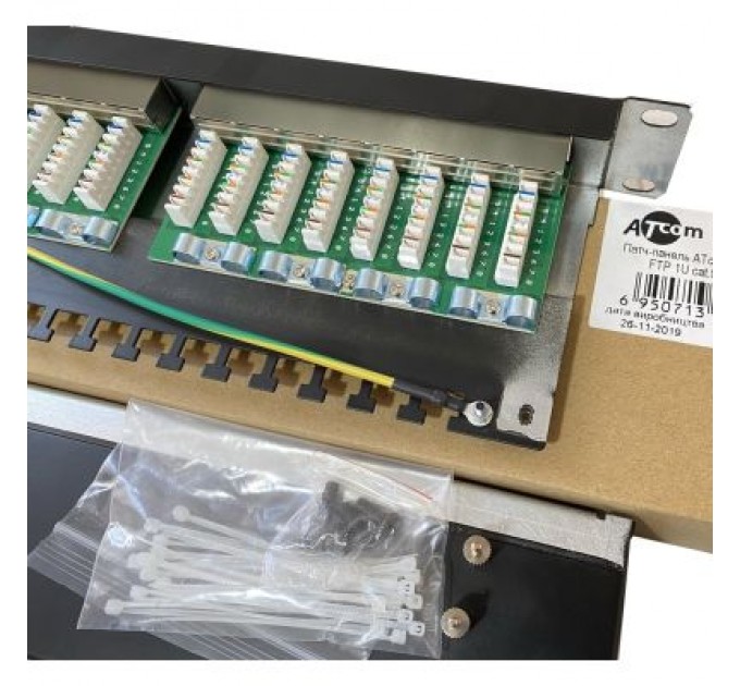 Atcom Патч-панель 19" 24хRJ-45 FTP 1U cat.6, в зборі, Organizer Atcom (FP6224)