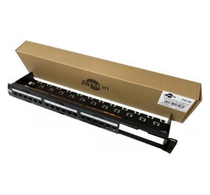 Atcom Патч-панель 19" 24хRJ-45 UTP 1U cat.6, в зборі з Keystone, Organizer Atcom (P6148)