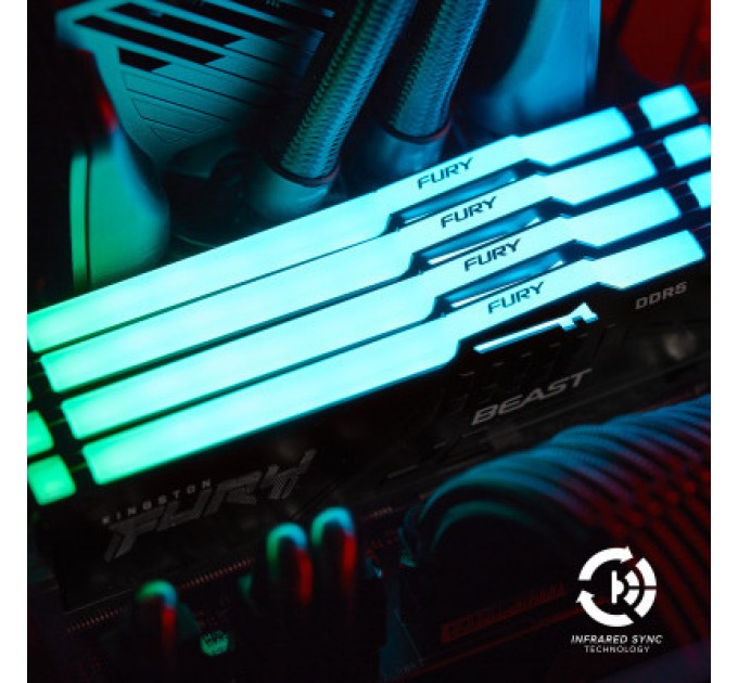 Kingston Fury (ex.HyperX) Модуль пам'яті для комп'ютера DDR5 32GB 5200 MHz Beast RGB EXPO Kingston Fury (ex.HyperX) (KF552C36BBEA-32)