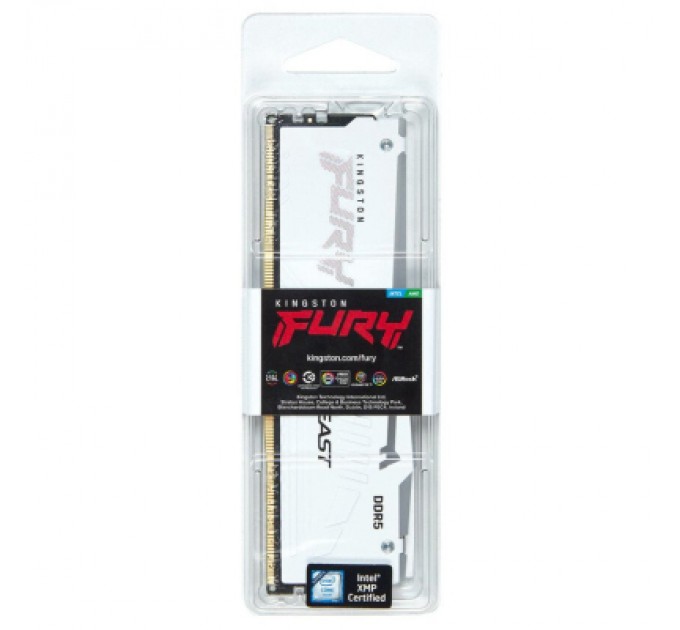 Kingston Fury (ex.HyperX) Модуль пам'яті для комп'ютера DDR5 16GB 6000 MHz Beast White RGB Kingston Fury (ex.HyperX) (KF560C30BWA-16)