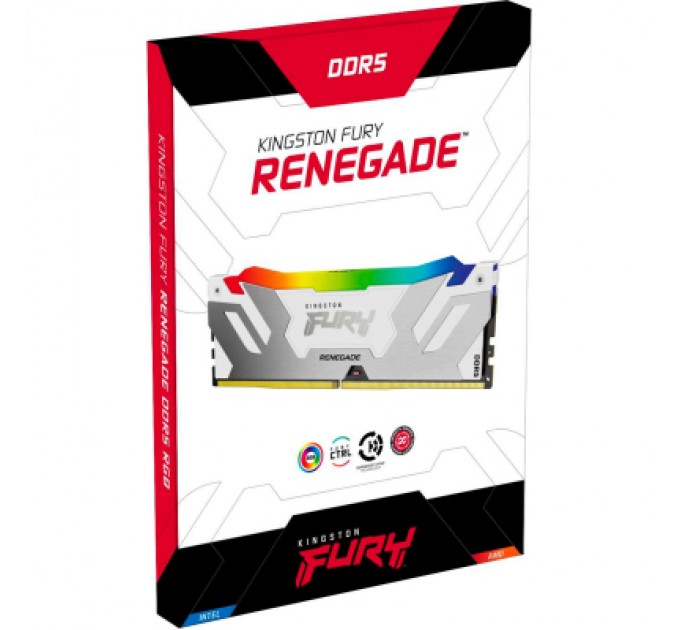 Kingston Fury (ex.HyperX) Модуль пам'яті для комп'ютера DDR5 16GB 7600 MHz Renegade RGB White XMP Kingston Fury (ex.HyperX) (KF576C38RWA-16)