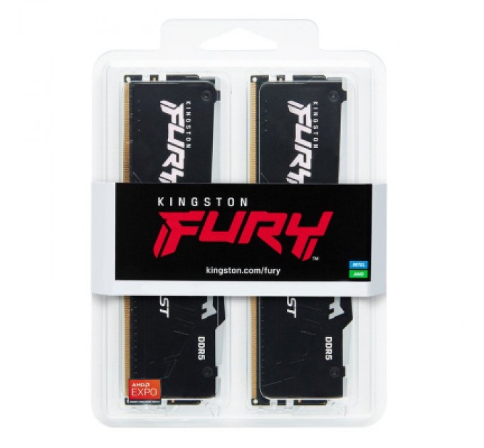 Kingston Fury (ex.HyperX) Модуль пам'яті для комп'ютера DDR5 32GB (2x16GB) 6800 MHz Beast RGB EXPO Kingston Fury (ex.HyperX) (KF568C34BBEAK2-32)