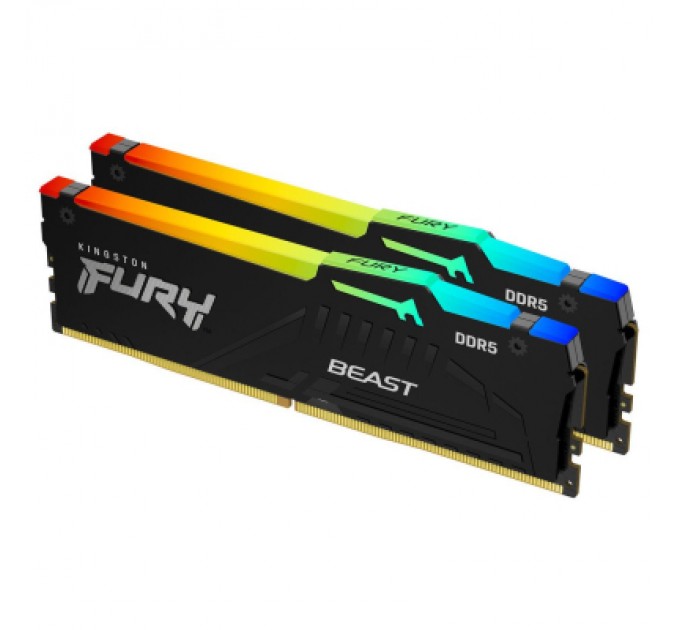 Kingston Fury (ex.HyperX) Модуль пам'яті для комп'ютера DDR5 32GB (2x16GB) 6800 MHz Beast RGB EXPO Kingston Fury (ex.HyperX) (KF568C34BBEAK2-32)