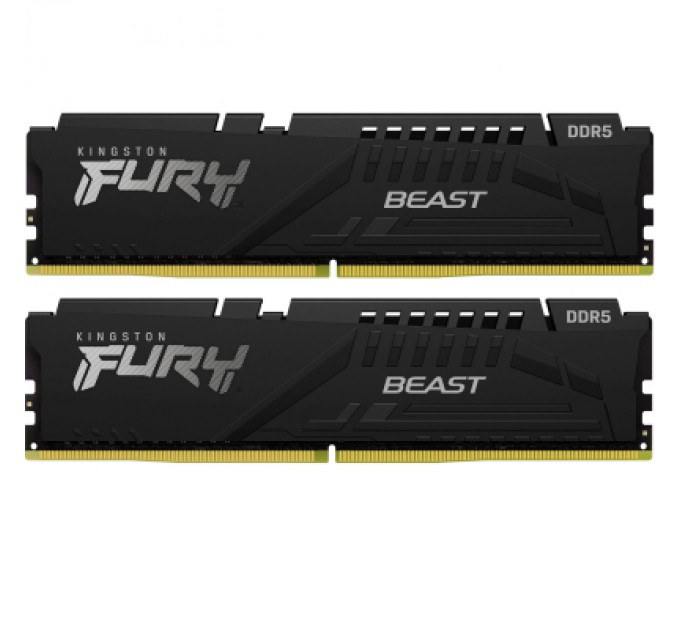 Kingston Fury (ex.HyperX) Модуль пам'яті для комп'ютера DDR5 64GB (2x32GB) 6000 MHz Beast Black EXPO Kingston Fury (ex.HyperX) (KF560C30BBEK2-64)