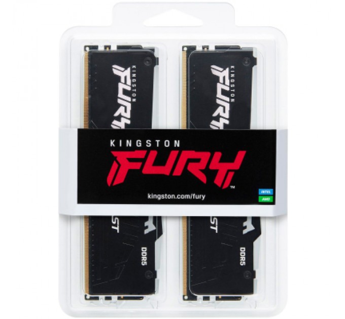 Kingston Fury (ex.HyperX) Модуль пам'яті для комп'ютера DDR5 64GB (2x32GB) 6000 MHz Beast RGB EXPO Kingston Fury (ex.HyperX) (KF560C30BBEAK2-64)