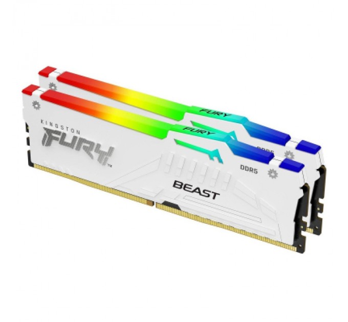 Kingston Fury (ex.HyperX) Модуль пам'яті для комп'ютера DDR5 64GB (2x32GB) 6000 MHz Beast White RGB EXPO Kingston Fury (ex.HyperX) (KF560C30BWEAK2-64)