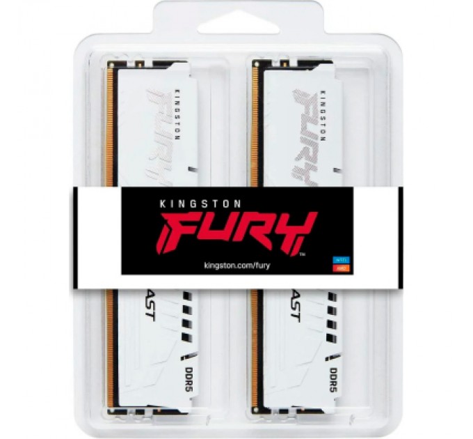 Kingston Fury (ex.HyperX) Модуль пам'яті для комп'ютера DDR5 64GB (2x32GB) 6400 MHz Beast White XMP Kingston Fury (ex.HyperX) (KF564C32BWK2-64)