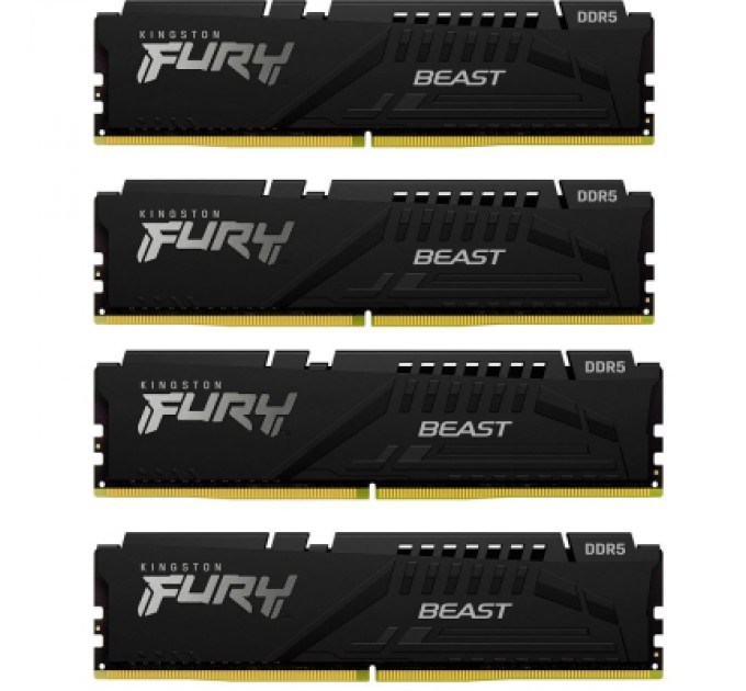 Kingston Fury (ex.HyperX) Модуль пам'яті для комп'ютера DDR5 128GB (4x32GB) 5600 MHz Beast Black XMP Kingston Fury (ex.HyperX) (KF556C40BBK4-128)