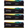 Kingston Fury (ex.HyperX) Модуль пам'яті для комп'ютера DDR5 128GB (4x32GB) 5600 MHz Beast RGB XMP Kingston Fury (ex.HyperX) (KF556C40BBAK4-128)