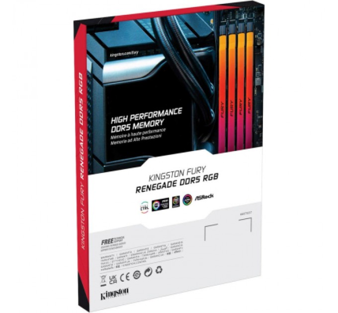 Kingston Fury (ex.HyperX) Модуль пам'яті для комп'ютера DDR5 32GB (2x16GB) 8000 MHz Renegade RGB XMP Kingston Fury (ex.HyperX) (KF580C38RSAK2-32)