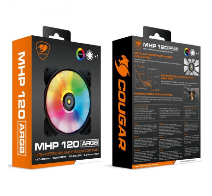 Cougar Кулер до корпусу Cougar MHP 120 ARGB