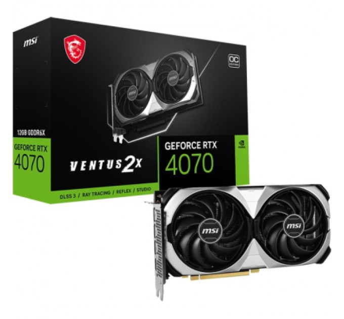 MSI Відеокарта MSI GeForce RTX4070 12Gb VENTUS 2X E OC (RTX 4070 VENTUS 2X E1 12G OC)