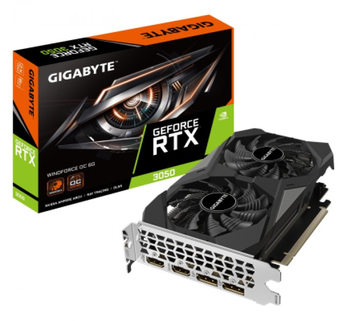 GIGABYTE Відеокарта GIGABYTE GeForce RTX3050 6Gb WINDFORCE OC (GV-N3050WF2OC-6GD)