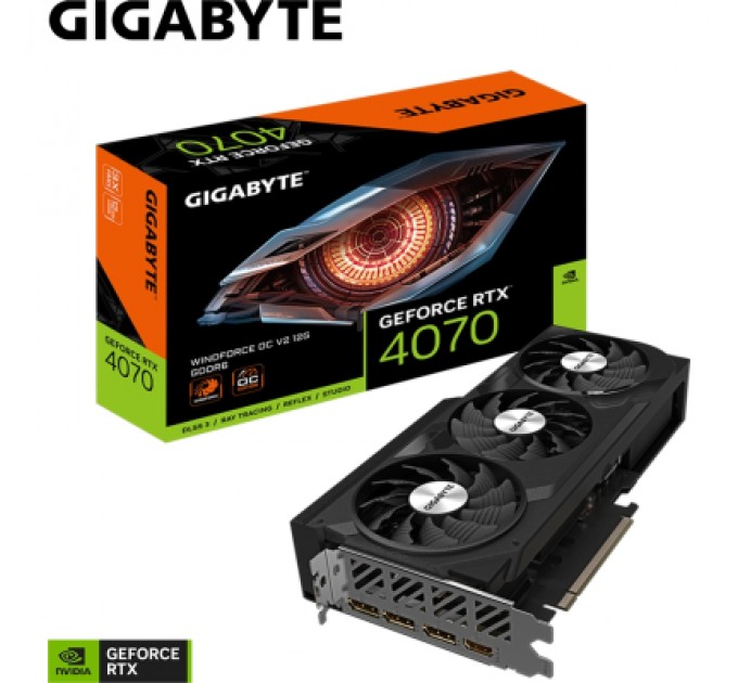 GIGABYTE Відеокарта GIGABYTE GeForce RTX4070 12Gb WINDFORCE OC (GV-N4070WF3OCV2-12GD)