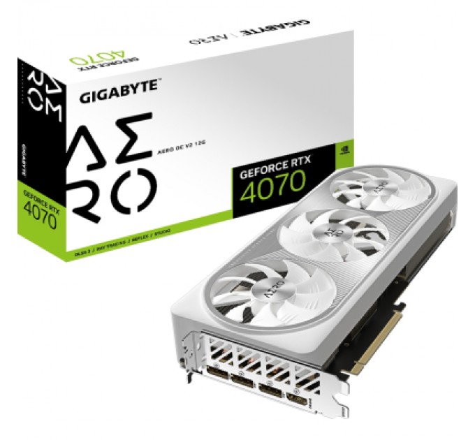 GIGABYTE Відеокарта GIGABYTE GeForce RTX4070 12Gb AERO OC (GV-N4070AERO OCV2-12GD)