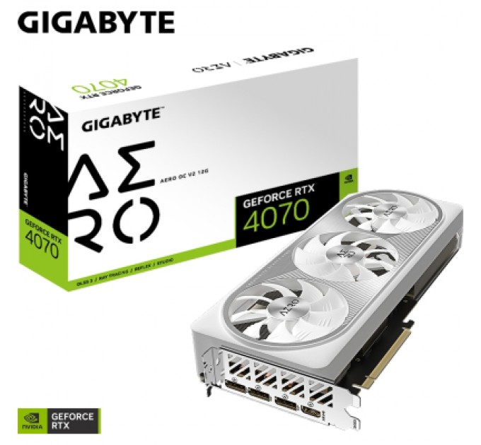 GIGABYTE Відеокарта GIGABYTE GeForce RTX4070 12Gb AERO OC (GV-N4070AERO OCV2-12GD)