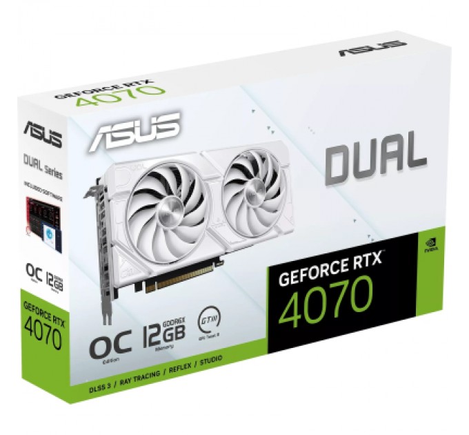 ASUS Відеокарта ASUS GeForce RTX4070 12Gb DUAL EVO WHITE (DUAL-RTX4070-O12G-EVO-WHITE)
