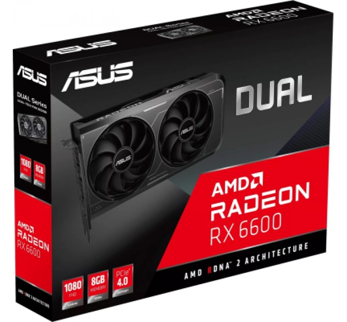 ASUS Відеокарта ASUS Radeon RX 6600 8Gb DUAL (DUAL-RX6600-8G-V3)