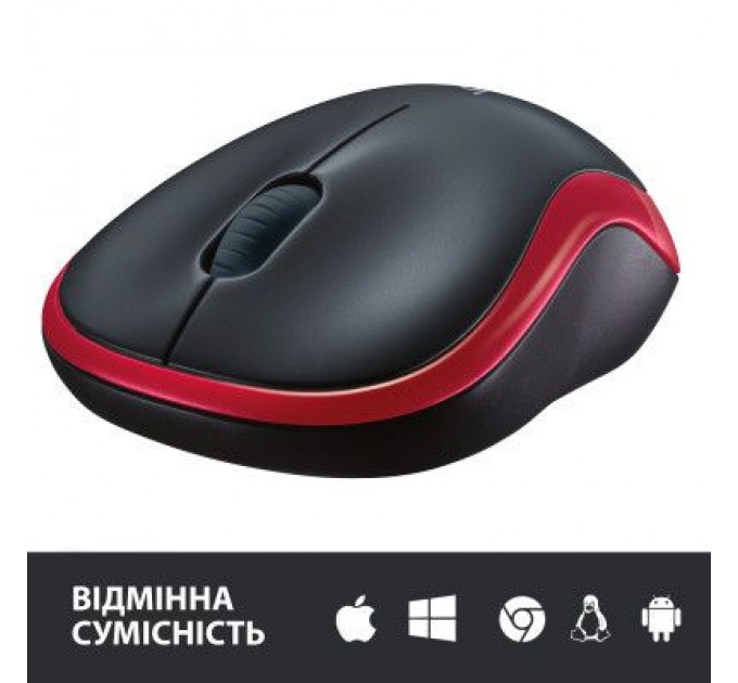 Logitech Мишка Logitech M185 red (910-002240)