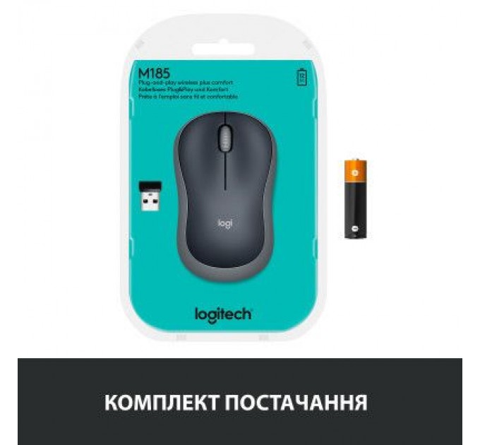 Logitech Мишка Logitech M185 swift grey (910-002238)