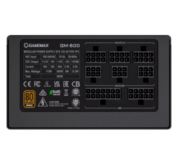 Gamemax Блок живлення Gamemax 600W GM-600 Modular (GM-600 Modular)