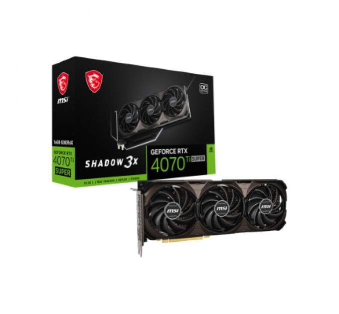 MSI Відеокарта MSI GeForce RTX4070Ti SUPER 16Gb SHADOW 3X OC (RTX 4070 Ti SUPER 16G SHADOW 3X OC)