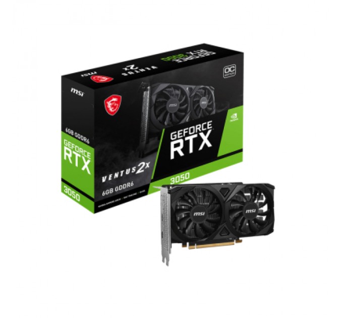 MSI Відеокарта MSI GeForce RTX3050 6Gb VENTUS 2X E OC (RTX 3050 VENTUS 2X E 6G OC)