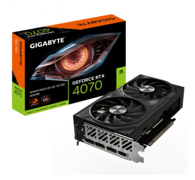 GIGABYTE Відеокарта GIGABYTE GeForce RTX4070 12Gb WINDFORCE 2X OC (GV-N4070WF2OCV2-12GD)
